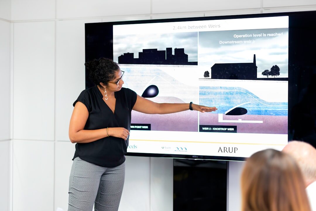 woman presenting to audience